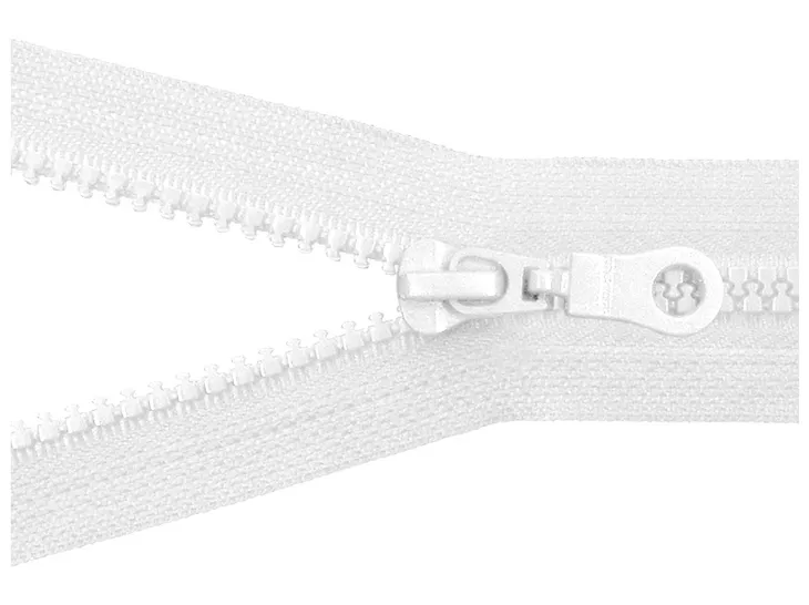 Zamek błyskawiczny 55 cm kostkowy #5 rozdzielczy autolock Biały do kurtki