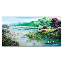 panel-hartowany-rzeka-drzewa-kwiaty-wzgorza-120x60