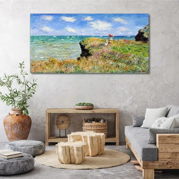 obraz-na-plotnie-klif-morze-claude-monet-140x70-cm-format-poziomy