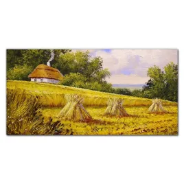 szklo-hartowane-panel-malarstwo-chata-wies-120x60