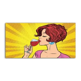 obraz-140x70-na-prezent-wino-kobieta-retro-wiszacy