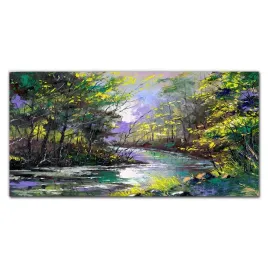 panele-do-kuchni-malarstwo-las-rzeka-drzewa-120x60