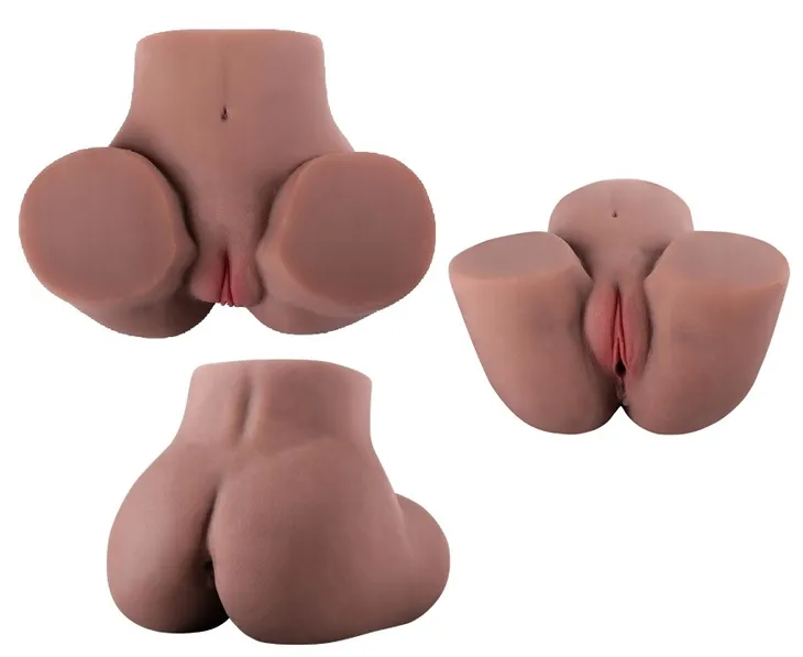 Sztuczna pupa masturbator męski pochwa ciasna dwukanałowa ciemniejsza