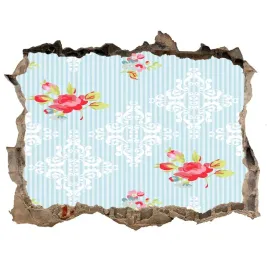 naklejka-3d-dziura-na-sciane-roze-i-ornamenty