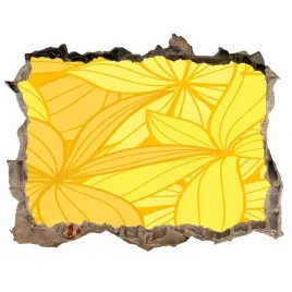 naklejka-3d-dziura-na-sciane-zolte-kwiaty-tlo