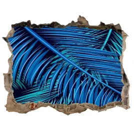 naklejka-3d-dziura-samoprzylepna-liscie-palmy