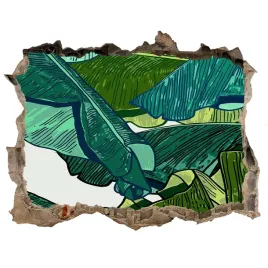 naklejka-3d-dziura-samoprzylepna-liscie-bananowca