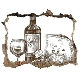 naklejka-3d-dziura-samoprzylepna-wino-i-przekaski