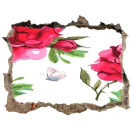 okleina-3d-dziura-naklejka-czerwone-roze-168x113