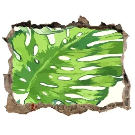 okleina-3d-dziura-na-sciane-tropikalne-liscie