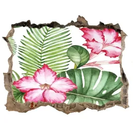 okleina-3d-dziura-na-sciane-tropikalne-kwiaty