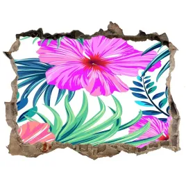 okleina-3d-dziura-scienna-hawajskie-kwiaty-168x113
