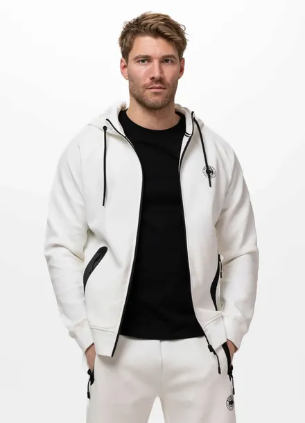 Bluza męska rozpinana z kapturem Pit Bull Dogwood biała