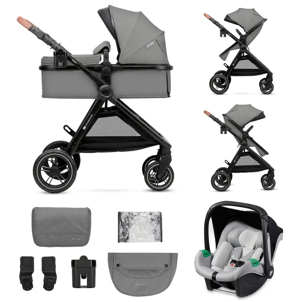 KINDERKRAFT ESME WÓZEK WIELOFUNKCYJNY 3W1 Z FOTELIKIEM MINK PRO MOONLI GREY