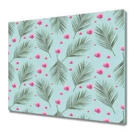 deska-do-krojenia-liscie-i-rozowe-kwiaty-60x52-cm