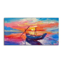obraz-140x70-na-sciane-lodka-zachod-slonca-scienny