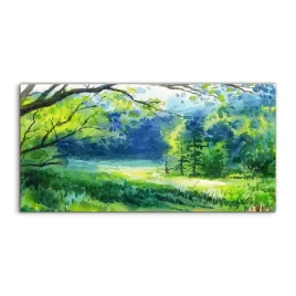 obraz-akrylowy-140x70-na-prezent-las-trawa-drzewa