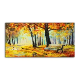 obraz-akryl-140x70-wiszacy-park-jesien-lawka-las