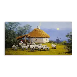 obraz-akryl-140x70-na-sciane-chata-mlyn-krajobraz