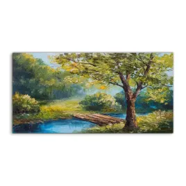 obraz-akryl-140x70-wiszacy-jezioro-las-most-lato