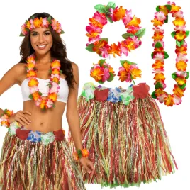 stroj-hawajski-spodniczka-hawajska-naszyjnik-bransoletki-aloha-kostium-hula