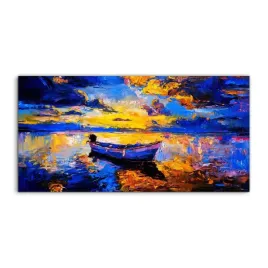 obraz-akryl-140x70-cm-wiszacy-woda-lodka-krajobraz