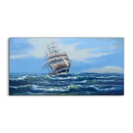 obraz-akryl-140x70-wiszacy-statek-niebo-fale-morze