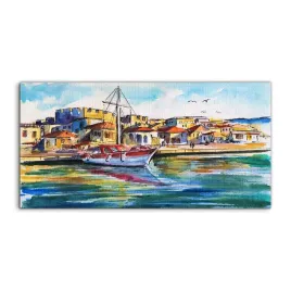 obraz-akrylowy-140x70-wiszacy-krajobraz-lodka-port
