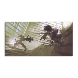 obraz-akrylowy-140x70-wiszacy-walka-samuraj-robot