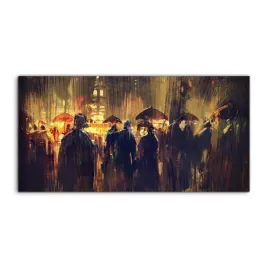 obraz-akryl-140x70-na-sciane-tlum-ludzie-parasol