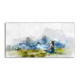 obraz-akryl-140x70-wiszacy-akwarele-kobieta-yoga