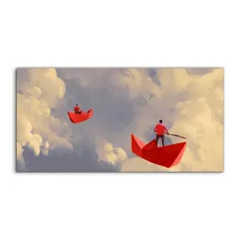 obraz-akryl-140x70-na-prezent-origami-papier-lodki