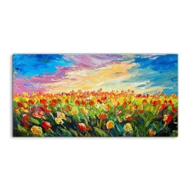 obraz-akrylowy-140x70-nowoczesny-tulipany-kwiaty