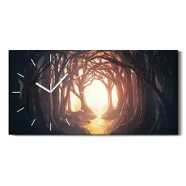 zegar-canvas-scienny-las-galezie-60x30-do-sypialni