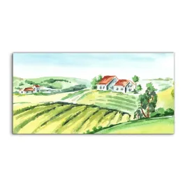 obraz-akrylowy-140x70-scienny-farma-wies-akwarele