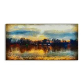 obraz-akryl-140x70-z-grafika-jezioro-natura-slonce