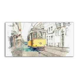 obraz-akryl-140x70-wiszacy-tramwaj-miasto-akwarele