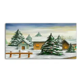 obraz-akrylowy-140x70-wiszacy-wioska-swieta-snieg