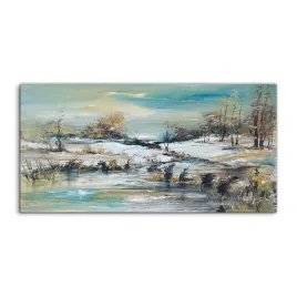 obraz-akrylowy-140x70-na-sciane-las-zima-strumien
