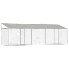 klatka-dla-psa-z-dachem-srebrny-800-x-200-x-256-cm-stal-i-pe