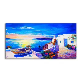 obraz-akryl-140x70-wiszacy-dom-kwiaty-lodka-morze