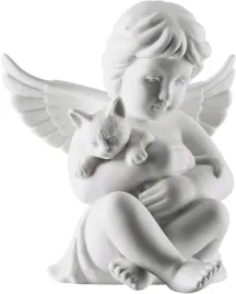 figurka-aniolka-z-kotem-biala-matowa-64-cm