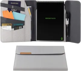 okladka-na-notes-a5-szara-etui-z-klapka-organizer-na-dokumenty-do-biura