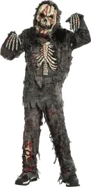 stroj-zombie-dzieciecy-halloween-stroj-czarny-z-maska-i-rekawiczkami
