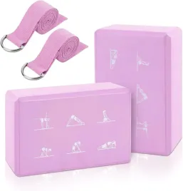 klocki-do-jogi-2-sztuki-z-paskiem-antyposlizgowe-pilates-fitness-rozowe