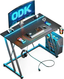 biurko-gamerskie-led-80x50cm-gniazdko-czarne