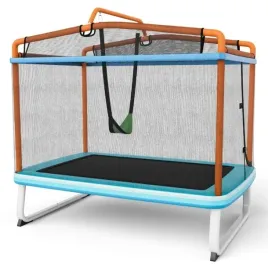 trampolina-dla-dzieci-z-siatka-zabezpieczajaca-pomaranczowa