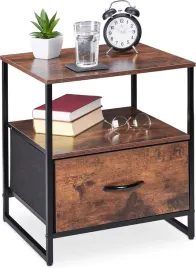 stolik-nocny-2-polki-z-szuflada-metal-i-plyta-mdf-50-x-45-x-40-cm