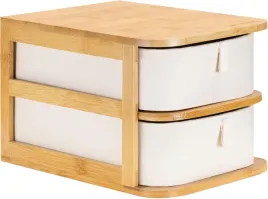 bambusowy-organizer-i-szare-tace-z-tkaniny-2-poziomowa-jednostka