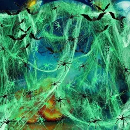 dekoracyjna-pajeczyna-na-halloween-200-g-pajeczyna-i-30-sztuk-pajakow